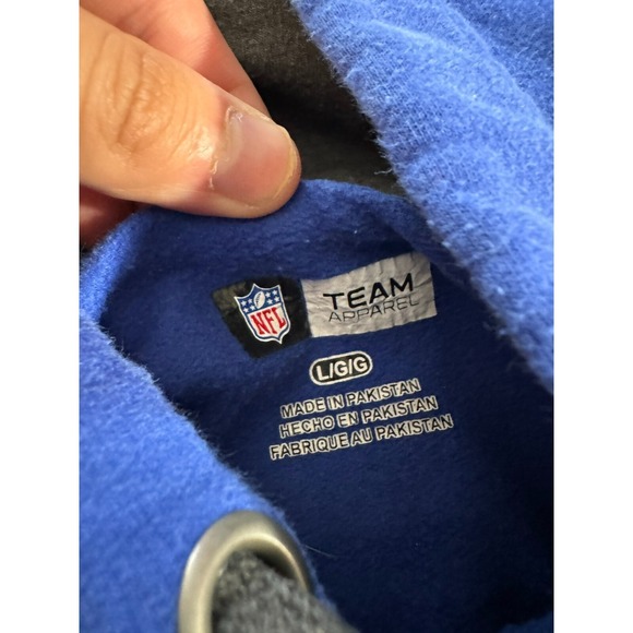 NFL Team Apparel Mens New York Giants Hoodie Sweatshirt Embroidered Blue Large - Picture 4 of 8